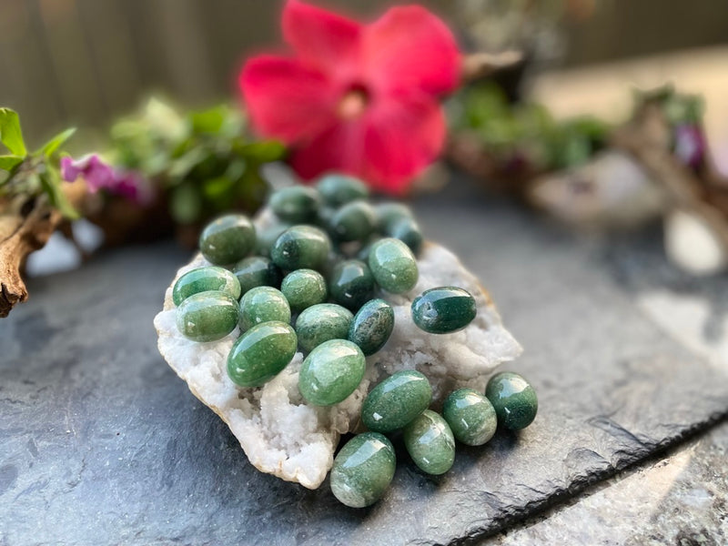 Tumbled Red and Green Strawberry Quartz