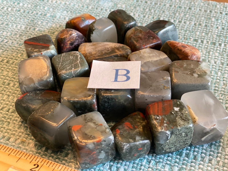 Tumbled African Bloodstone Cube-like