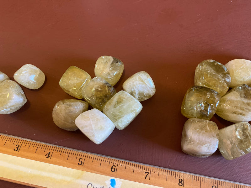 Tumbled Citrine, Natural, Cube-like shape - Stone of Success, Harmony & Cheerfulness FB1541