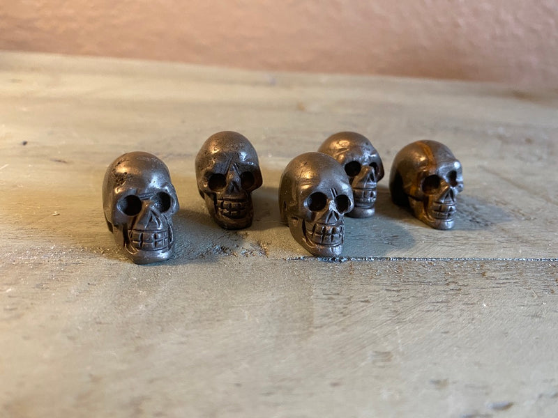 Carved Skulls, Pyrite, Tree Agate, FB1030