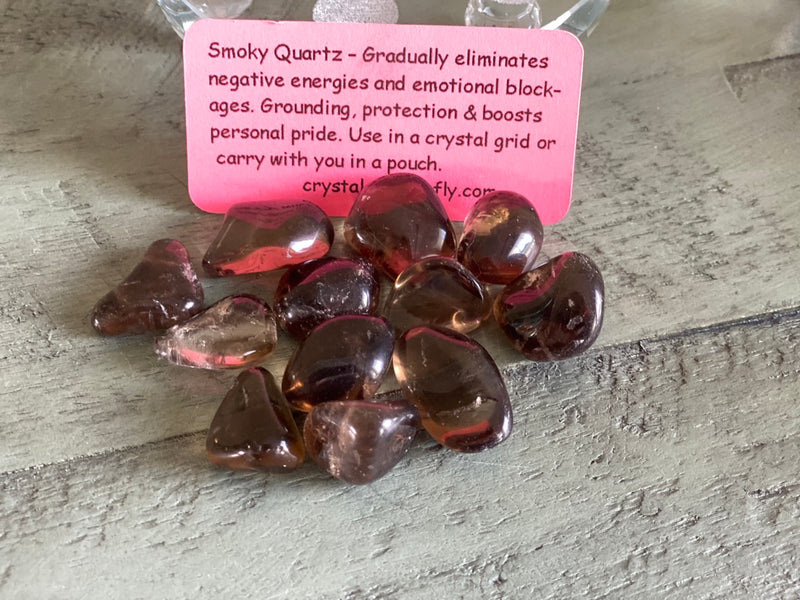 Tumbled  Smoky Quartz, Eliminates Negativity, Fertility, Grounding & Protection