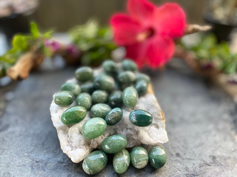 Tumbled Red and Green Strawberry Quartz