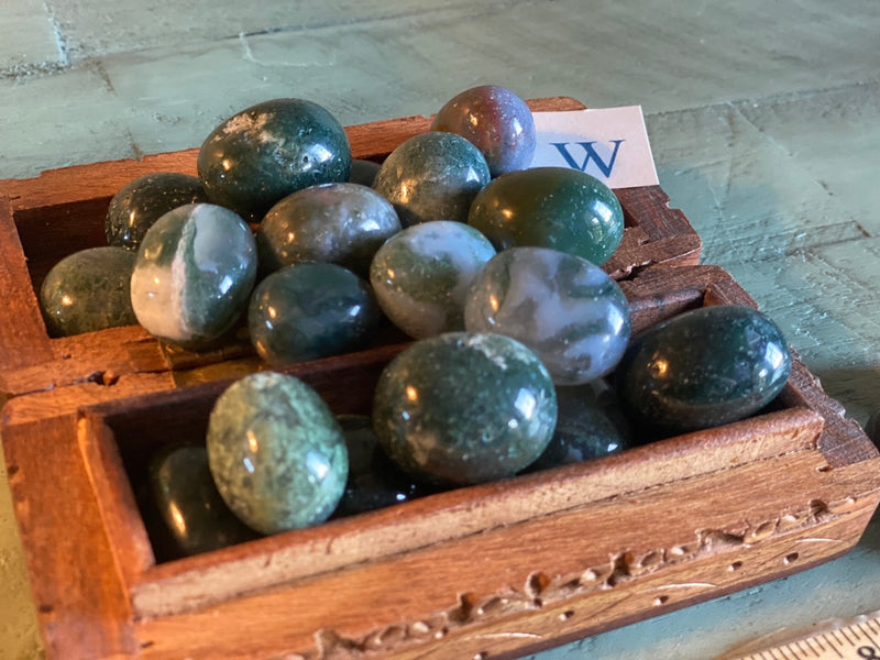 Tumbled Moss Agate, A Quality - Heals "inner child", Prosperity, Healing & Abundance