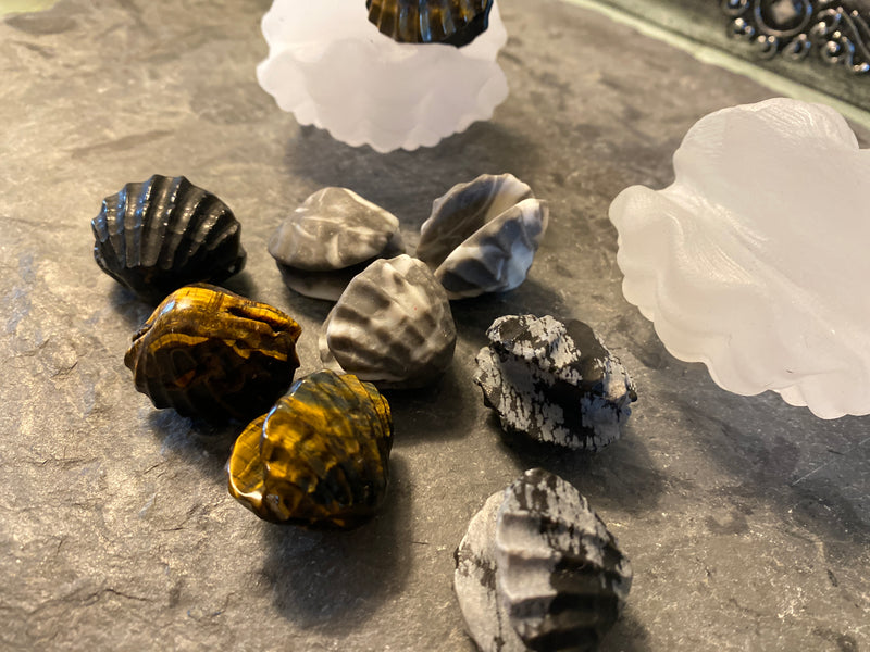 Shell carvings, finely detailed in assorted stones FB2133