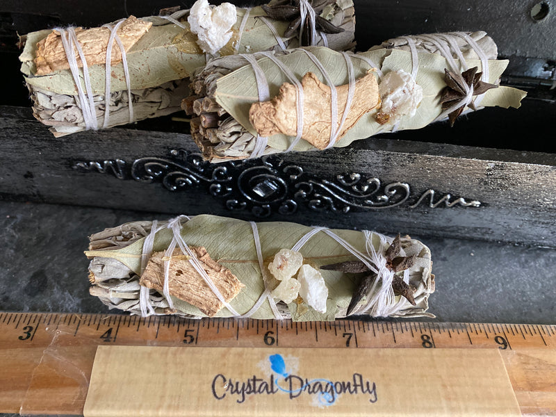 Smudge Stick set of 3 - Anise Star, White Sage, Copal Resin & Ginger FB2996