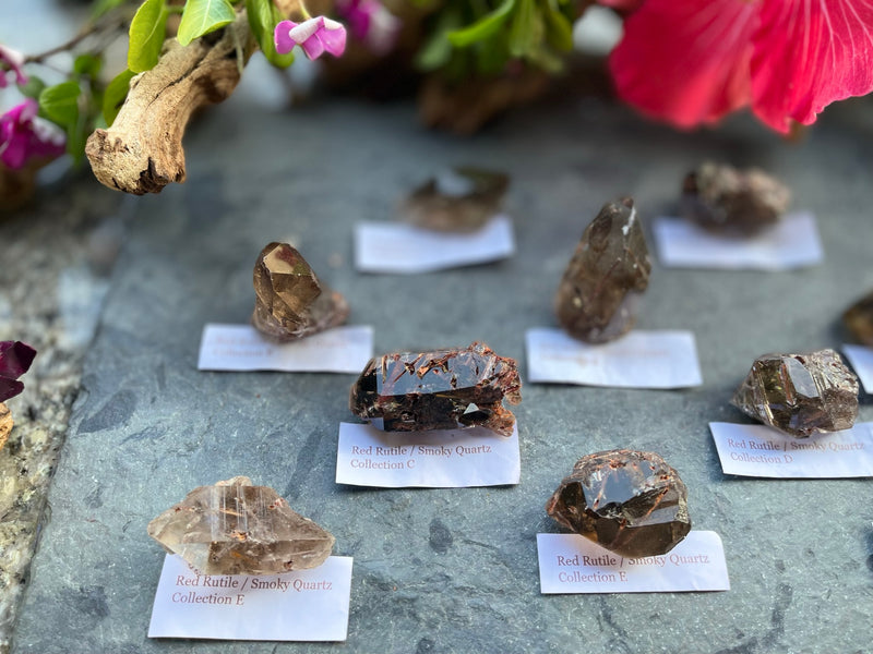 Red Epidote Rutile in Smoky Quartz FB1025