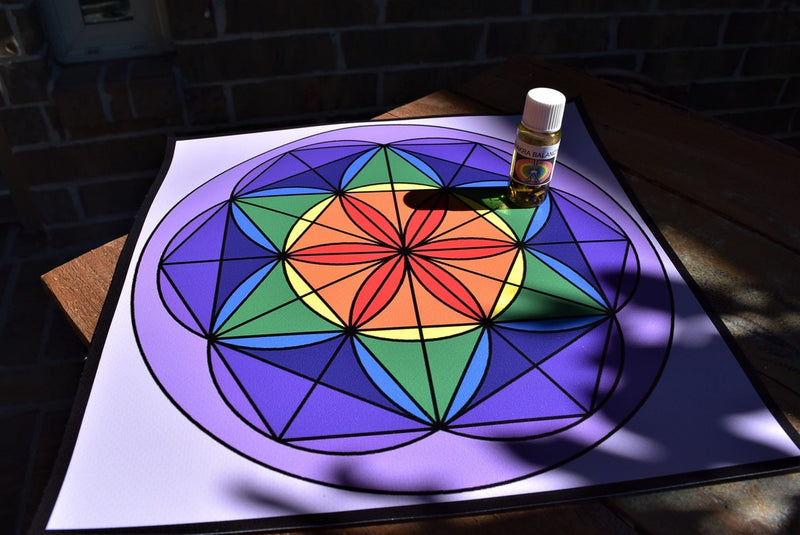 Chakra Crystal Grid Board, Mat, Base FB1259