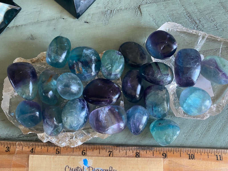 Tumbled Rainbow Fluorite for Confidence, Stress & Negative Energy