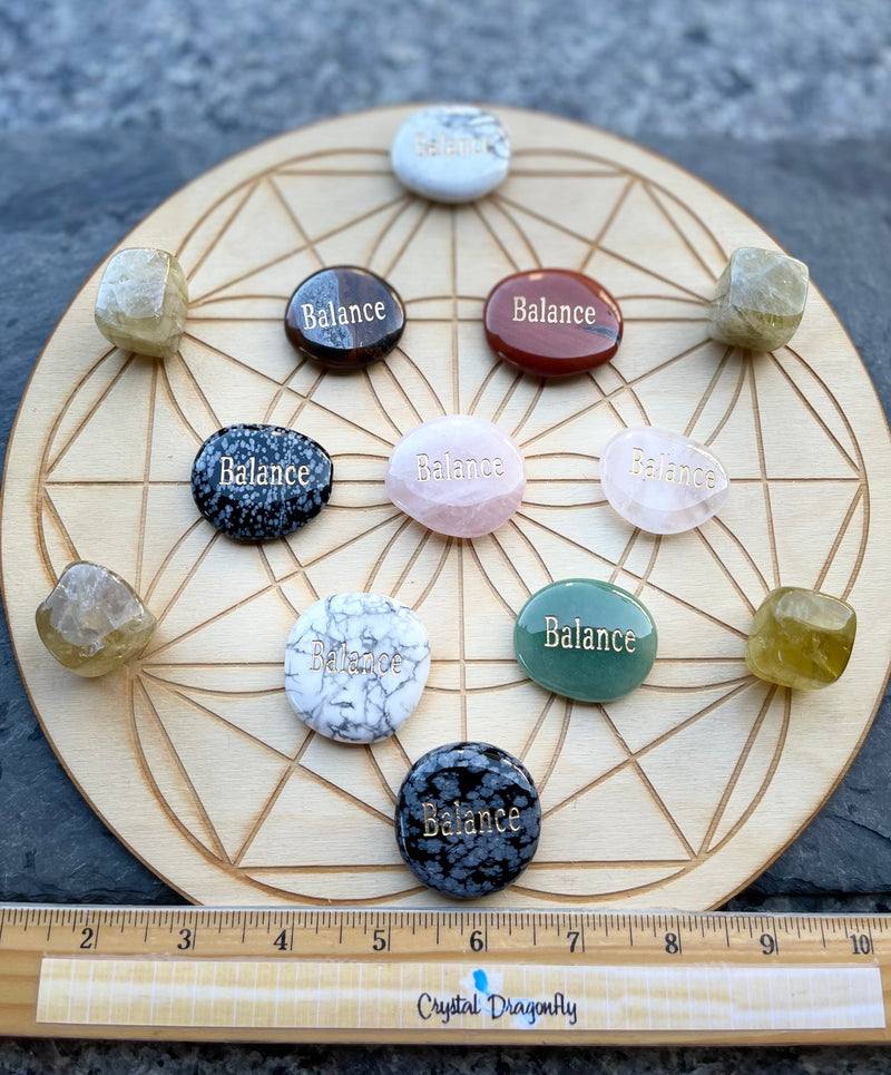 BALANCE Wordstone Totem / Spirit Stone Engraved on Assorted Gemstones