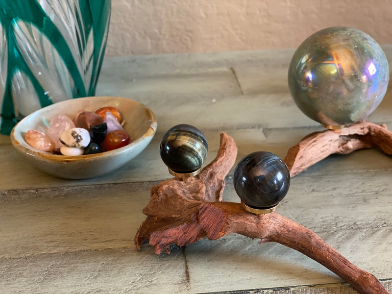 Wood Natural Branch Sphere Stand, FB2904