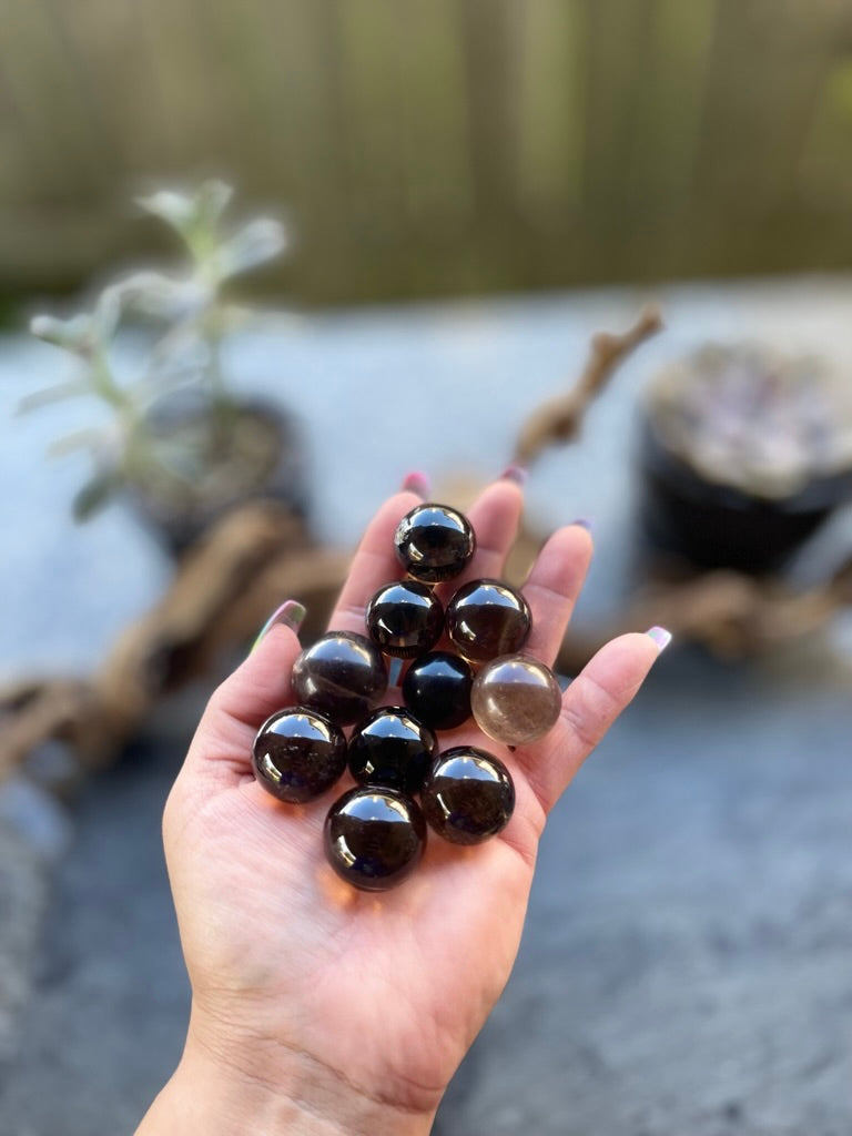 Smoky Quartz Spheres, Small for Grounding, Protection FB1892