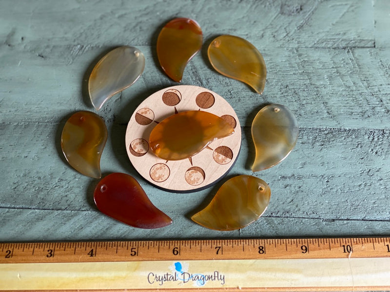 Brown Onyx Leaf Shape Cabochon (with small drilled hole) FB2880