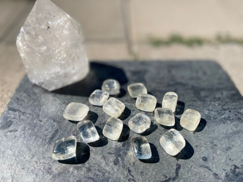 Tumbled Clear Yellow Calcite  AA Quality- Releases Fear, Prosperity & Depression FB1742