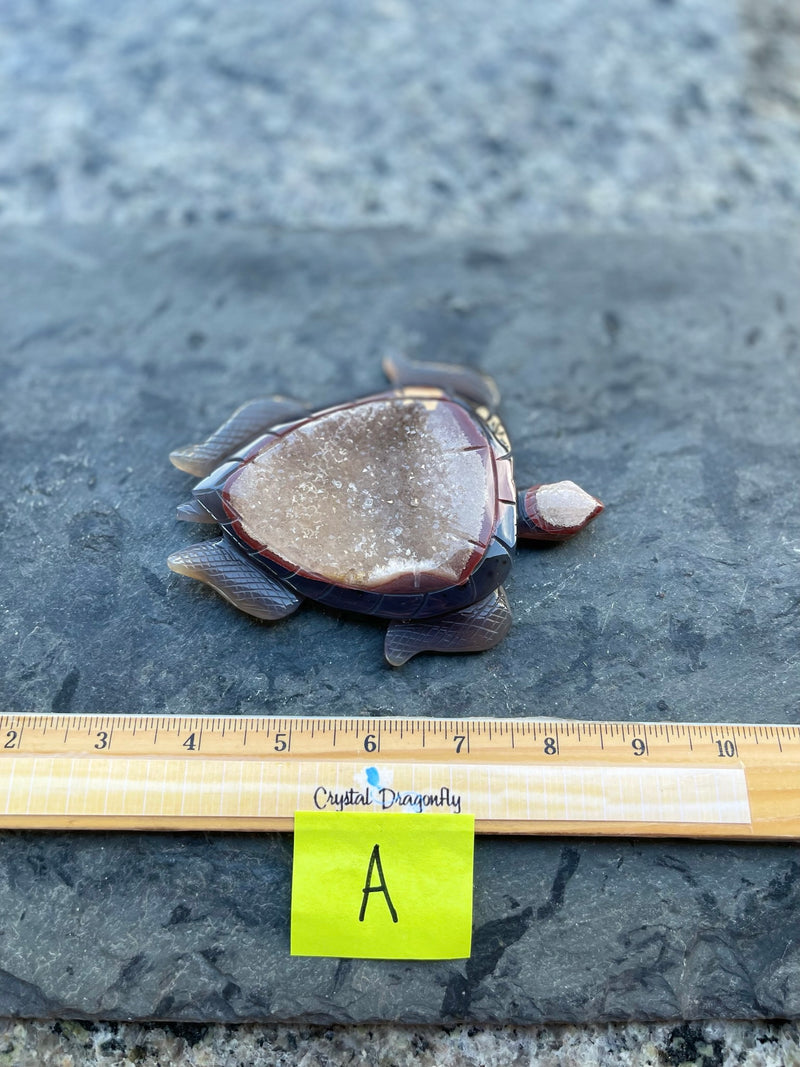 Agate Geode / Drusy Sea Turtle, Spirit / Totem Animal FB2079