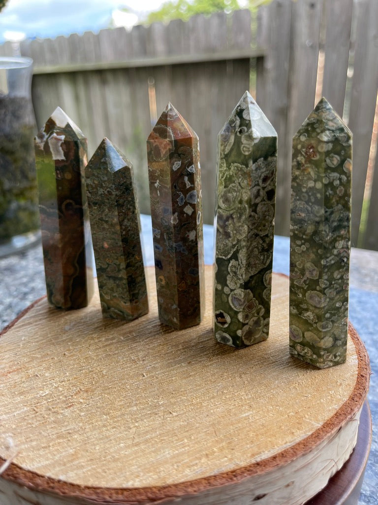 Rainforest Jasper / Rhyolite Standing Points,Towers FB2875