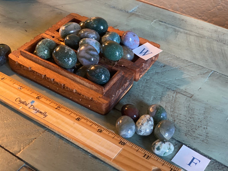 Tumbled Moss Agate, A Quality - Heals "inner child", Prosperity, Healing & Abundance