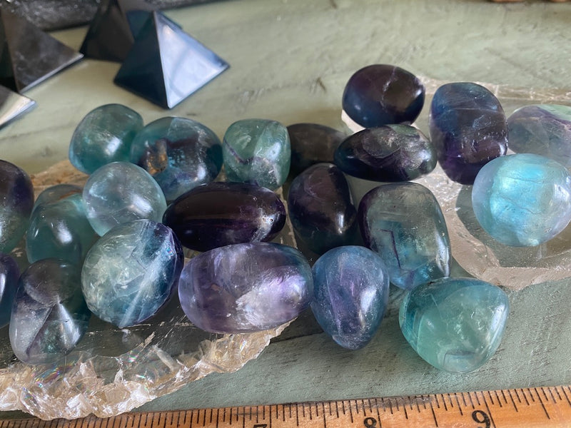 Tumbled Rainbow Fluorite for Confidence, Stress & Negative Energy