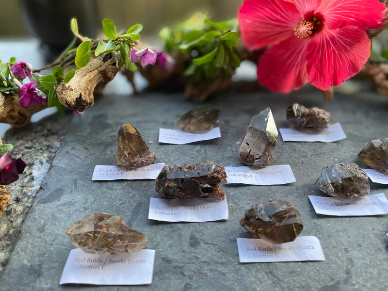 Red Epidote Rutile in Smoky Quartz FB1025