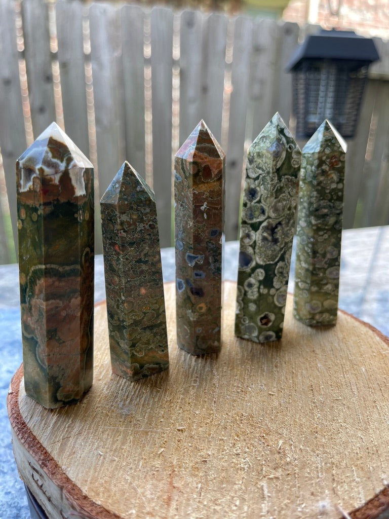 Rainforest Jasper / Rhyolite Standing Points,Towers FB2875