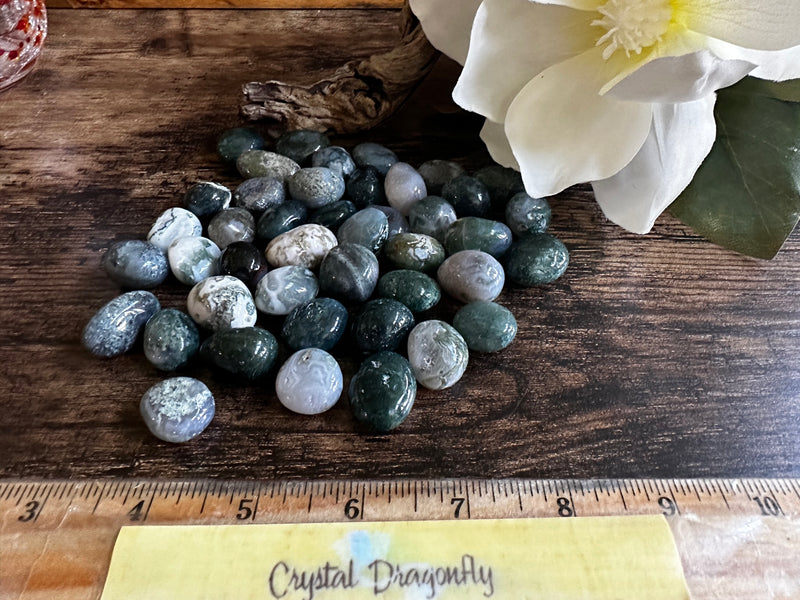 Tumbled Moss Agate, A Quality - Heals "inner child", Prosperity, Healing & Abundance