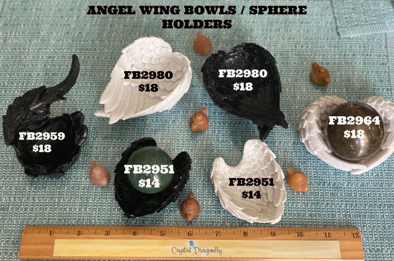 Angel Crossed & Single Wing Bowl, Resin FB2980