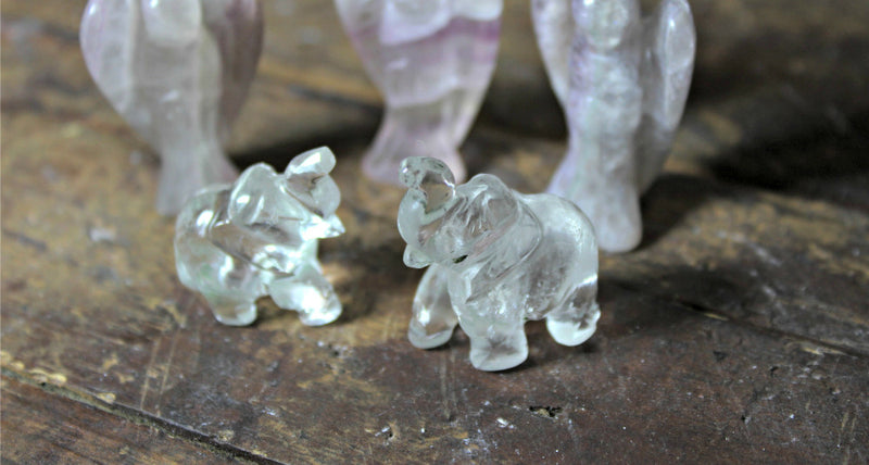 Carved Fluorite and Sodalite Pocket Angels