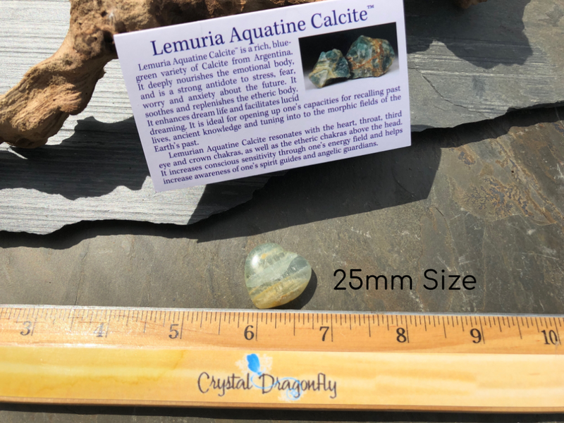 Lemurian Blue Aquatine Calcite Hearts FB3403