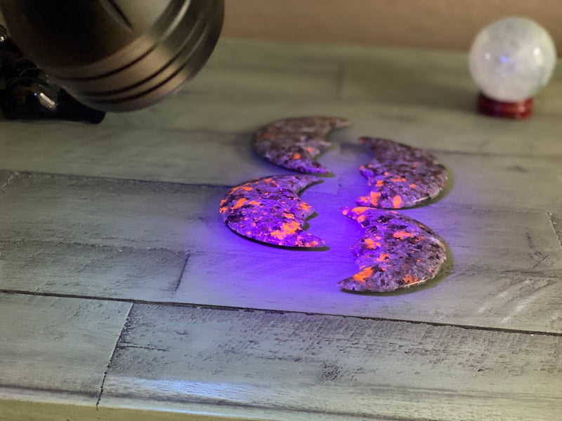 Yooperlite Double Sided Carved Crescent Moon FB3090