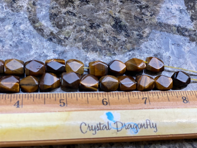 Tiger Eye Bead Strand, A Quality, Geometric shapes for jewelry and crafts FB3214
