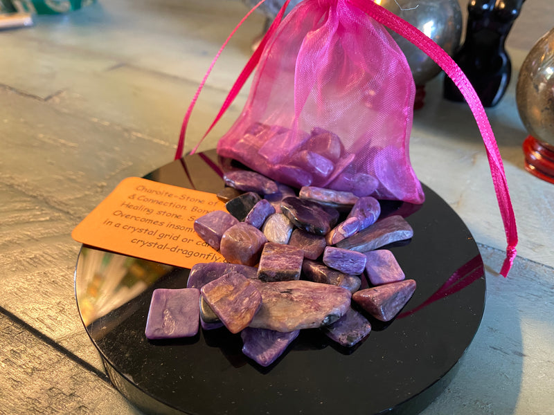 Tumbled Charoite Grab Bag from Siberia, for soothing nerves, relationships FB2648