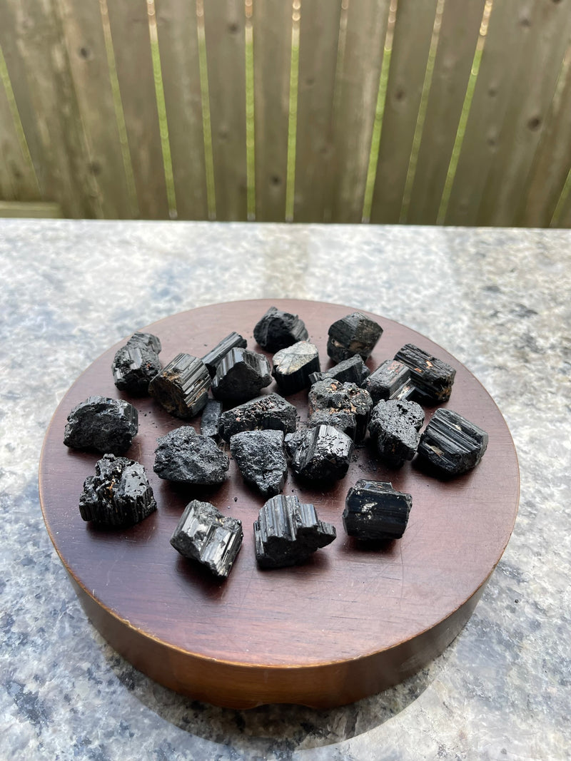 Black Tourmaline Rough Nuggets for grounding and transmuting negative energy FB2322