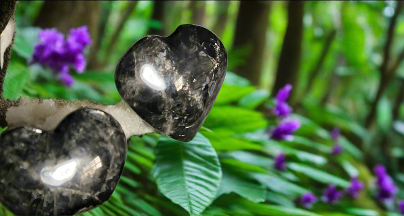Black Moonstone Hearts from Madagascar FB1433