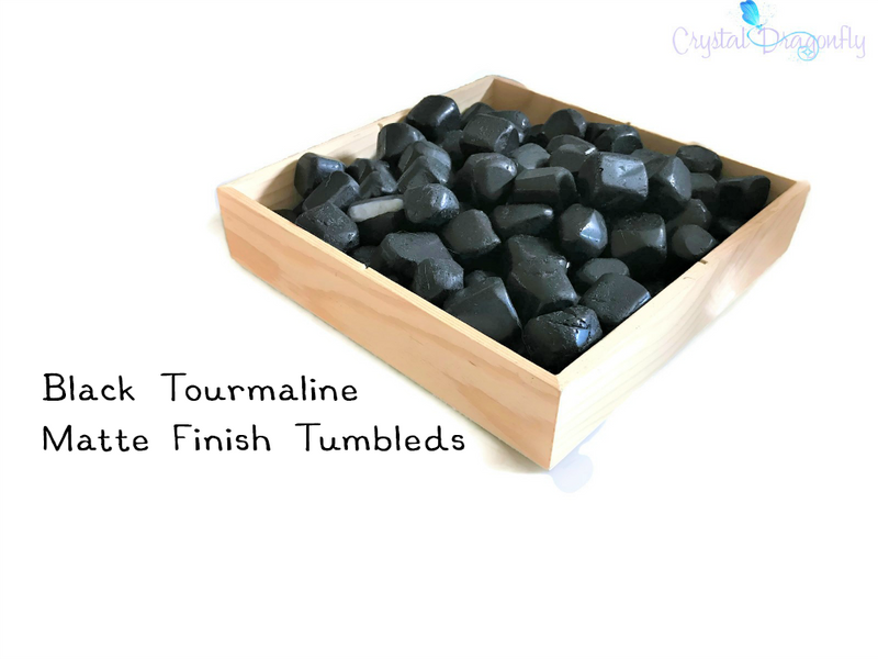 Tumbled Black Tourmaline, MATTE finish - Joy, Channeling, Protection, Serenity; FB1645