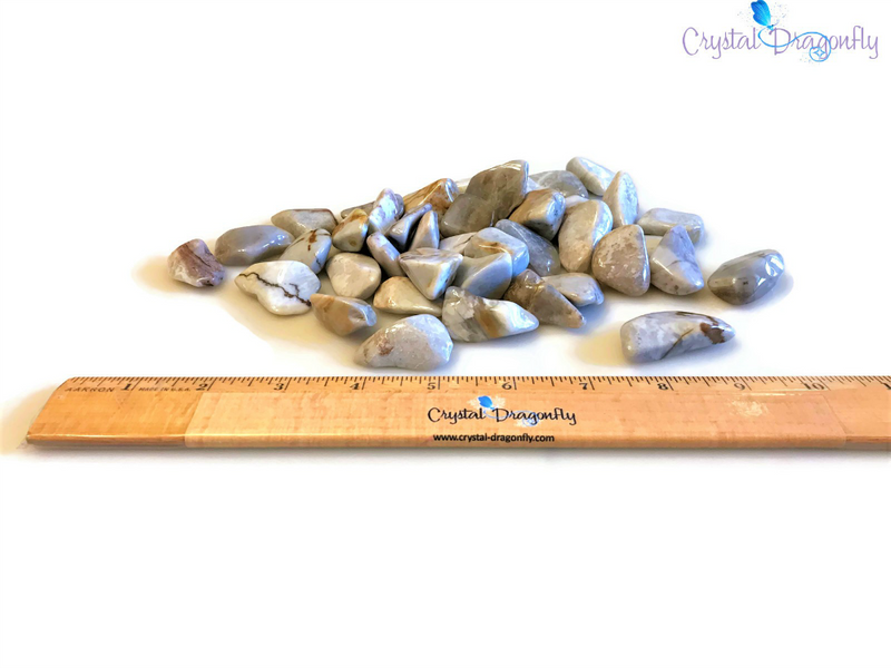 Tumbled Blue Chalcedony for building confidence and cooperation FB1006 💙