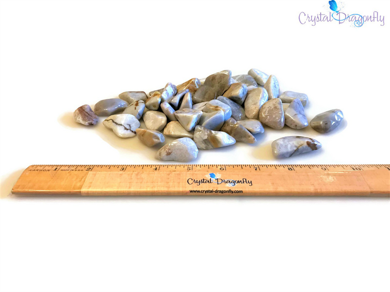 Tumbled Blue Chalcedony for building confidence and cooperation