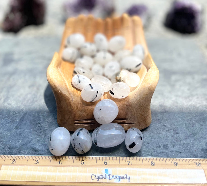 Tumbled Black Tourmaline in White Quartz, Extra Large, Joy, Channeling, Protection, Serenity