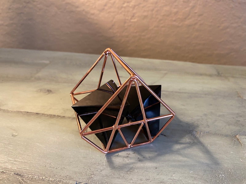 Copper Metal Sacred Geometry Geometric Basket FB3171