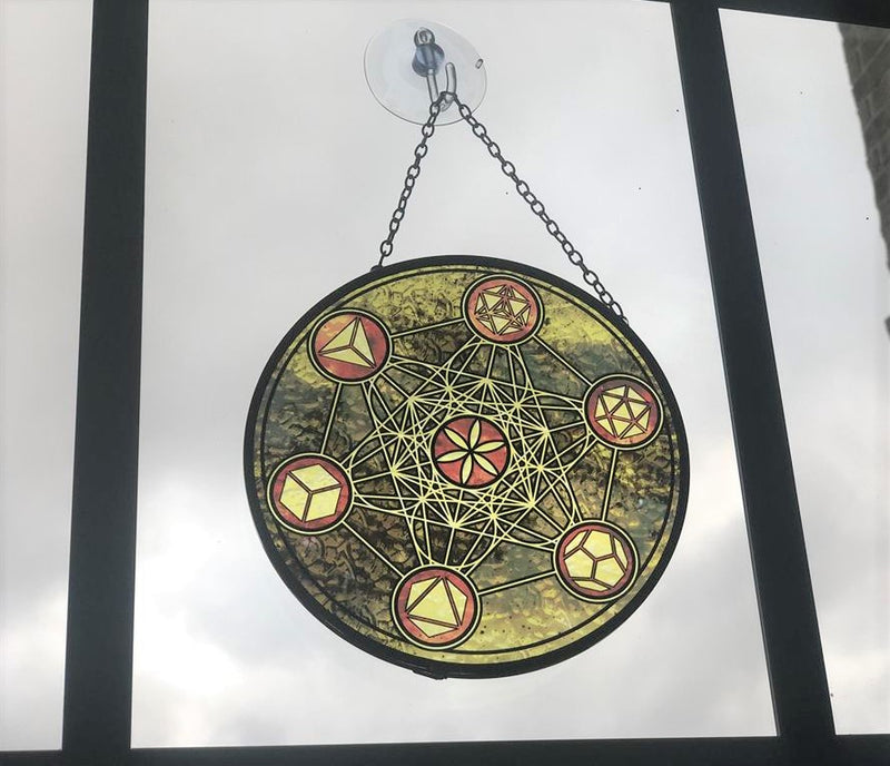 Glass Sun Catcher, Metatron, Tree of Life or Chakra Sri Yantra, FB1818 🎀