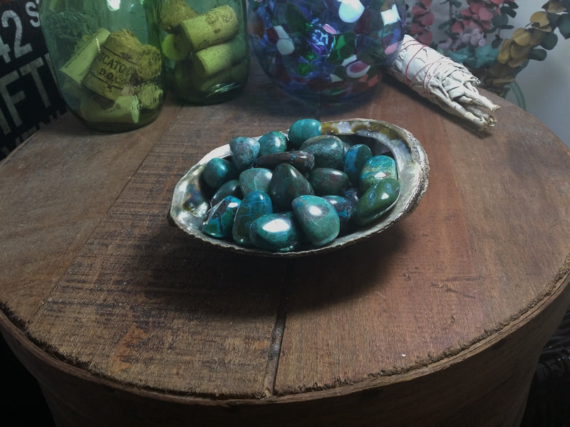 Tumbled Chrysocolla (Larger) for Love, Stress & Rebuilding