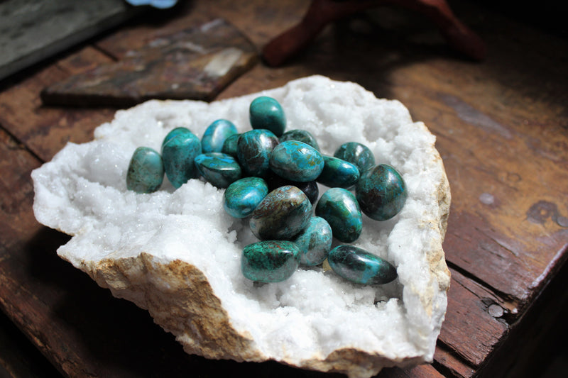 Tumbled Chrysocolla (Larger) for Love, Stress & Rebuilding