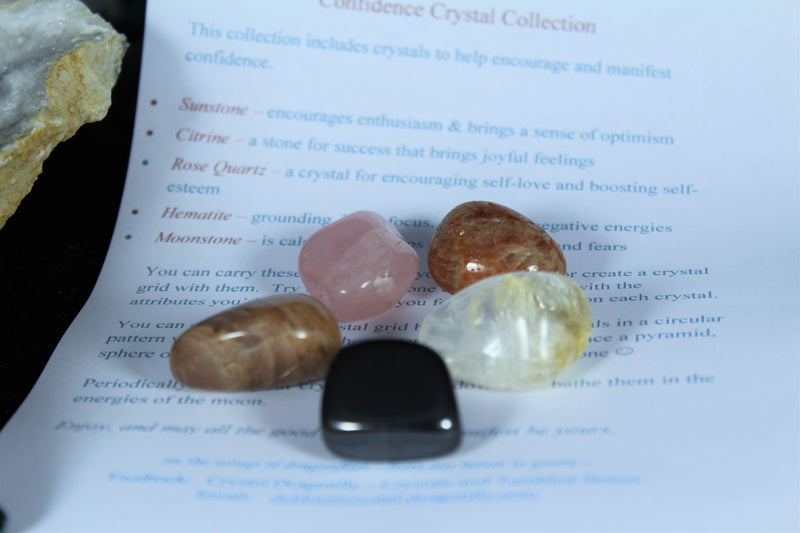 Confidence Crystal Collection with Velvet Pouch - Medicine Bag