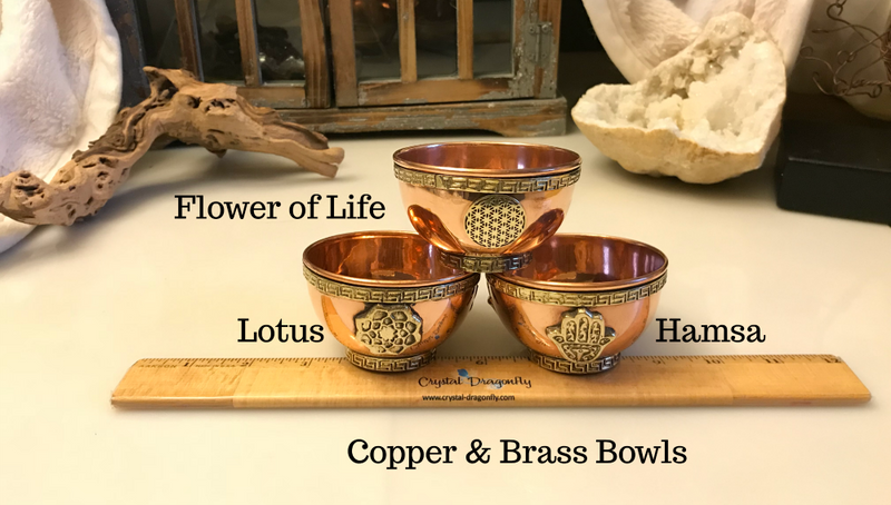 Copper Bowl, Assorted emblems, Altar, Ritual, Incense or Blessing bowls; FB1580