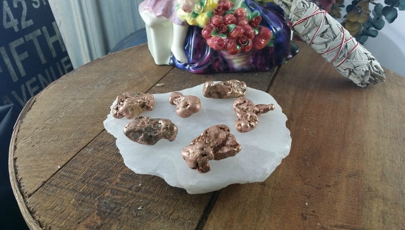 Tumbled Copper Nugget with Drawstring Pouch - Luck - Amplifies Thoughts and Crystals