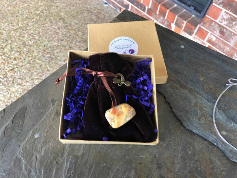 Dragonfly Gem Pouch -Crazy Lace Agate - Gift for Joy & Laughter
