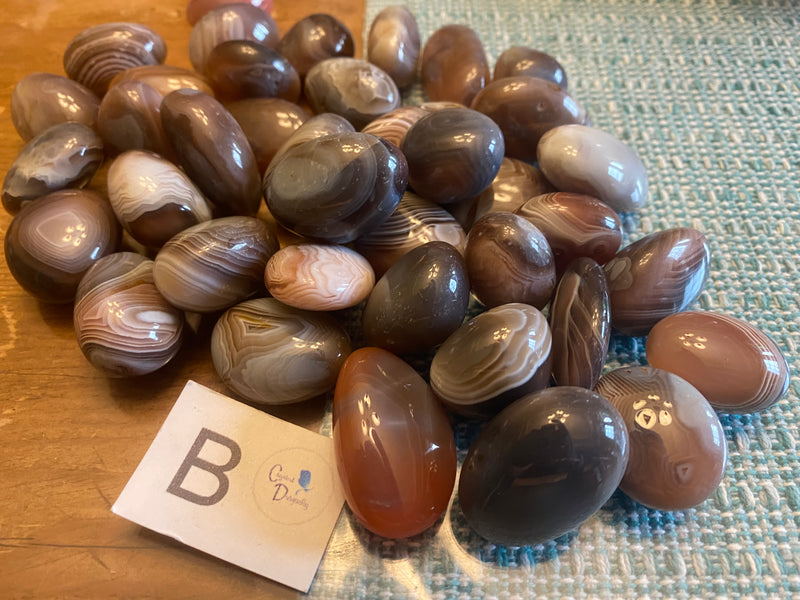 Tumbled Grays & Browns Botswana Agate