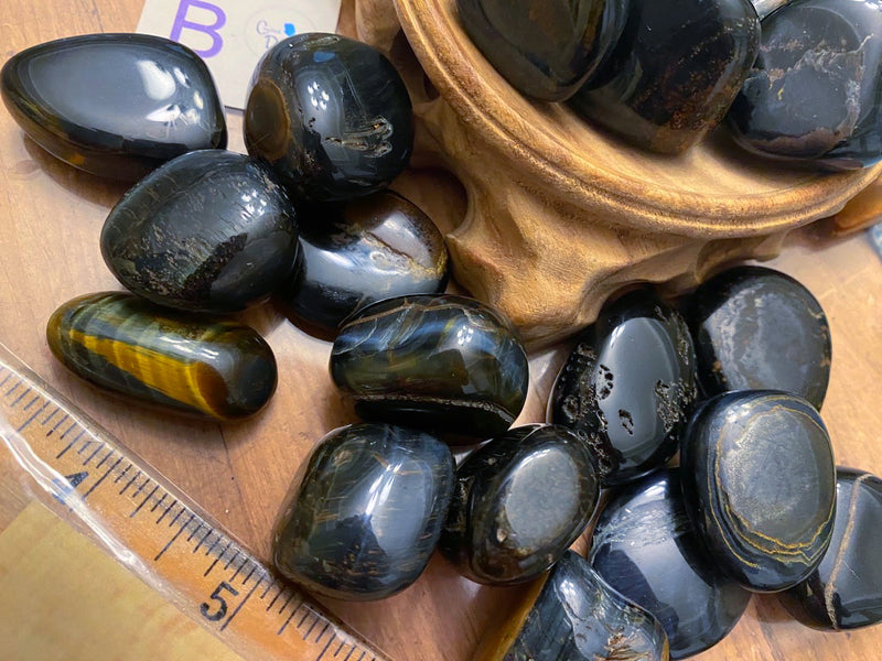 Tumbled Blue Tiger Eye (Hawk's Eye) for psychic abilities, public speaking and intuition