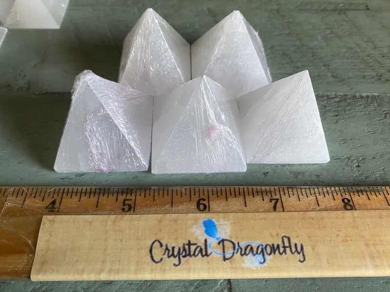 Selenite Pyramids, cleansing and clearing FB3140