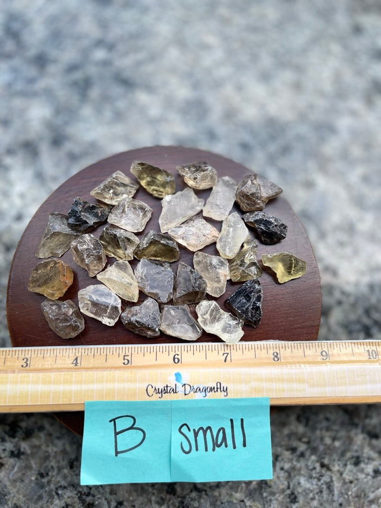 Smoky Quartz Natural / Rough crystals from Brazil, grounding and protection