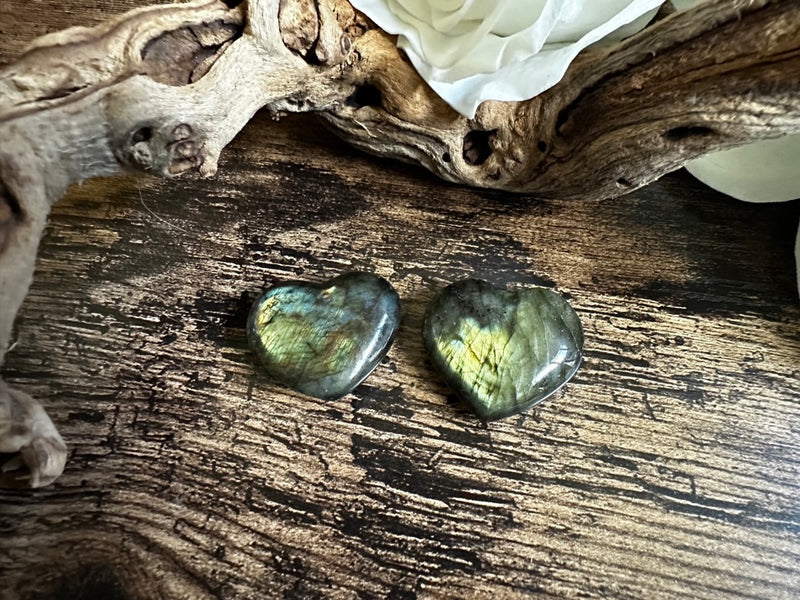 Labradorite Pocket Hearts - Stone of Magic, for emotional healing and psychic abilities