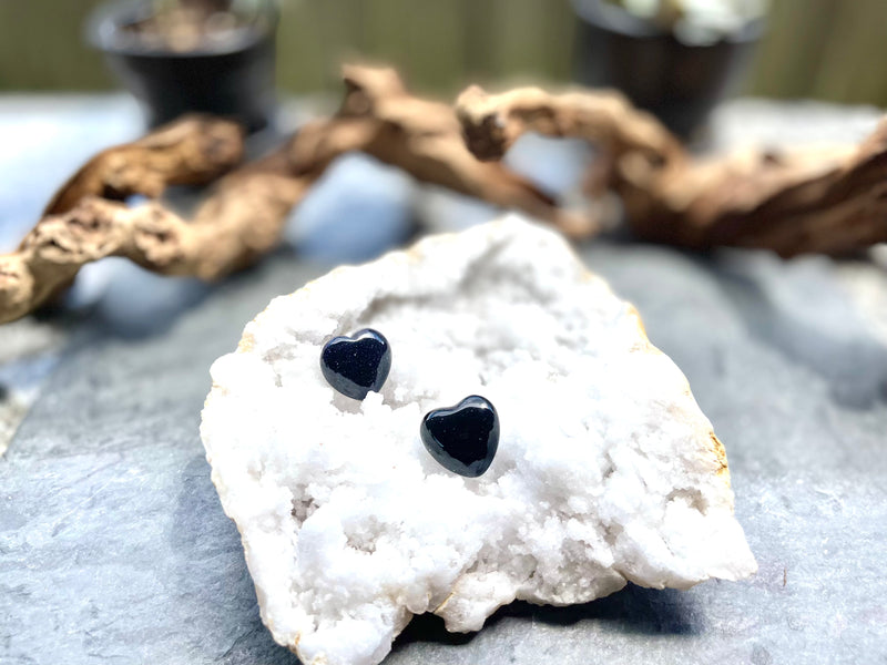 Blue, Red, or Green Goldstone Pocket Hearts